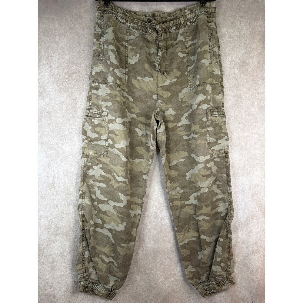 American Eagle Cargo Jogger Pants Womens XL Long Green Camo Lyocell Utility